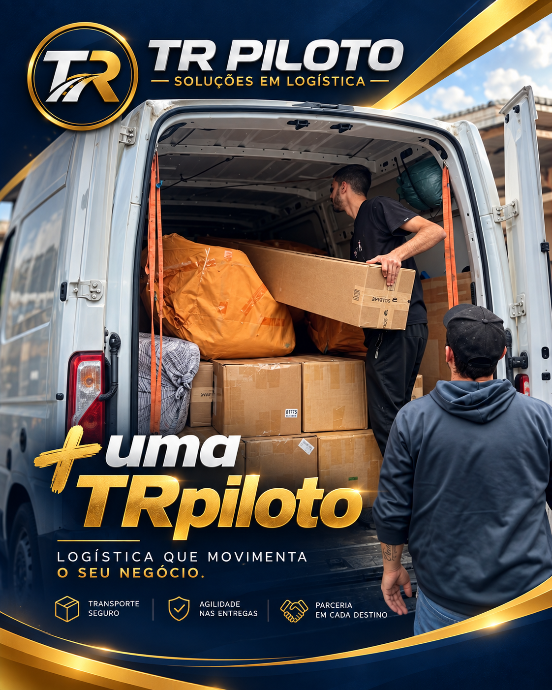 TR PILOTO: carregamento de caixas e volumes em van
